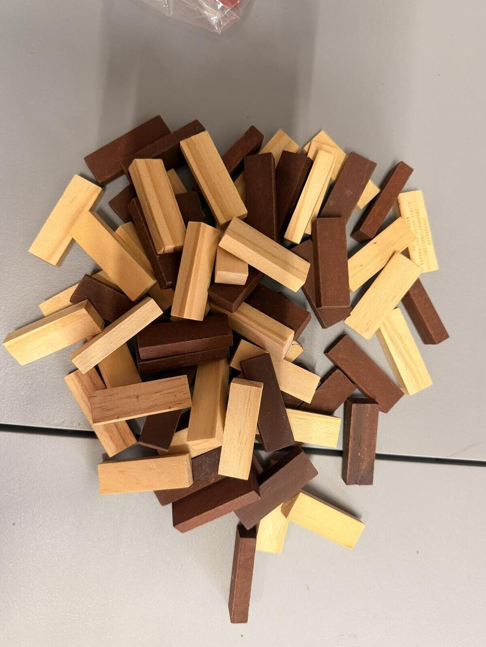 Wooden Multi-Color Block Game Pieces Set - Picture 1 of 2